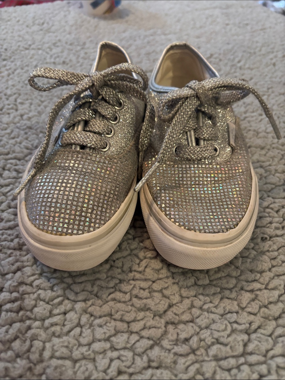 Vans Kids Glitter Lace-Up Sneakers - Silver